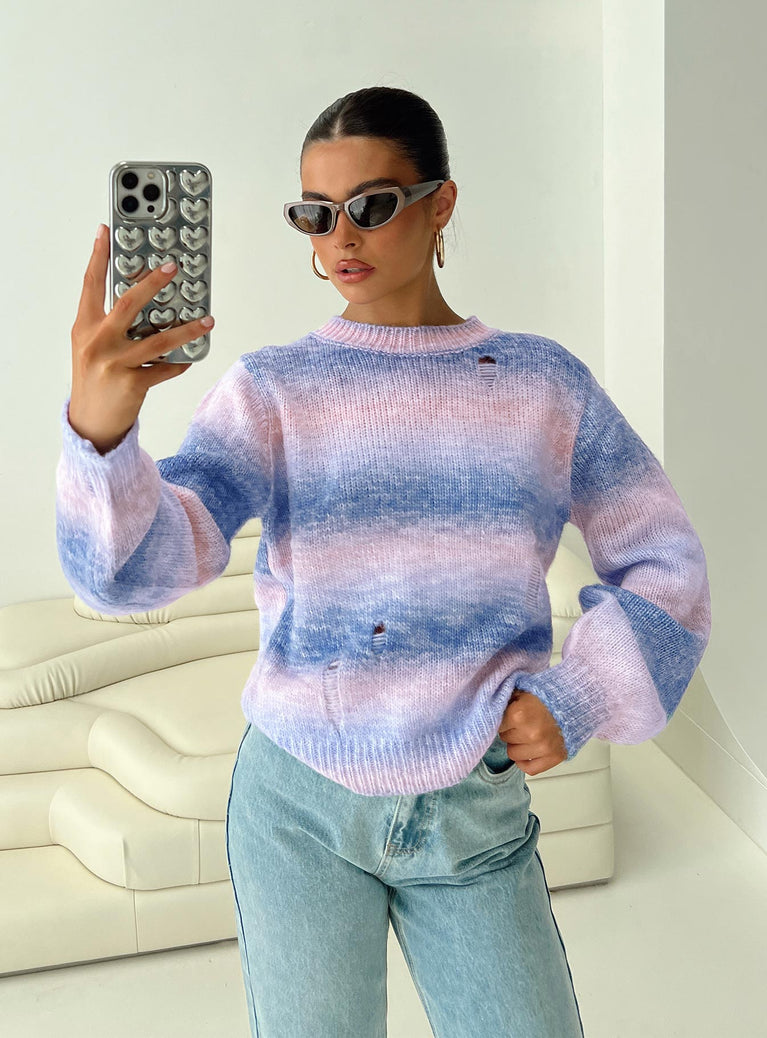 Marge Ombre Stripe Sweater Multi Princess Polly  regular 