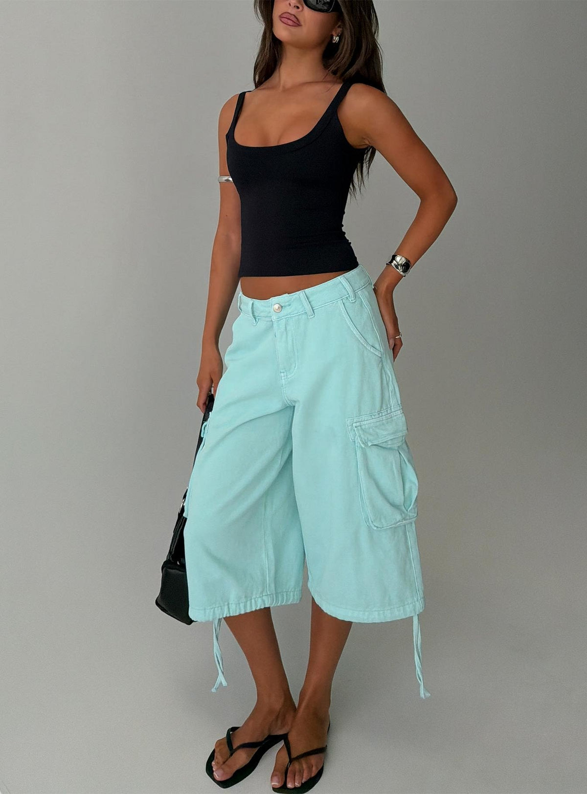 Hudsen Longline Cargo Shorts Turquoise