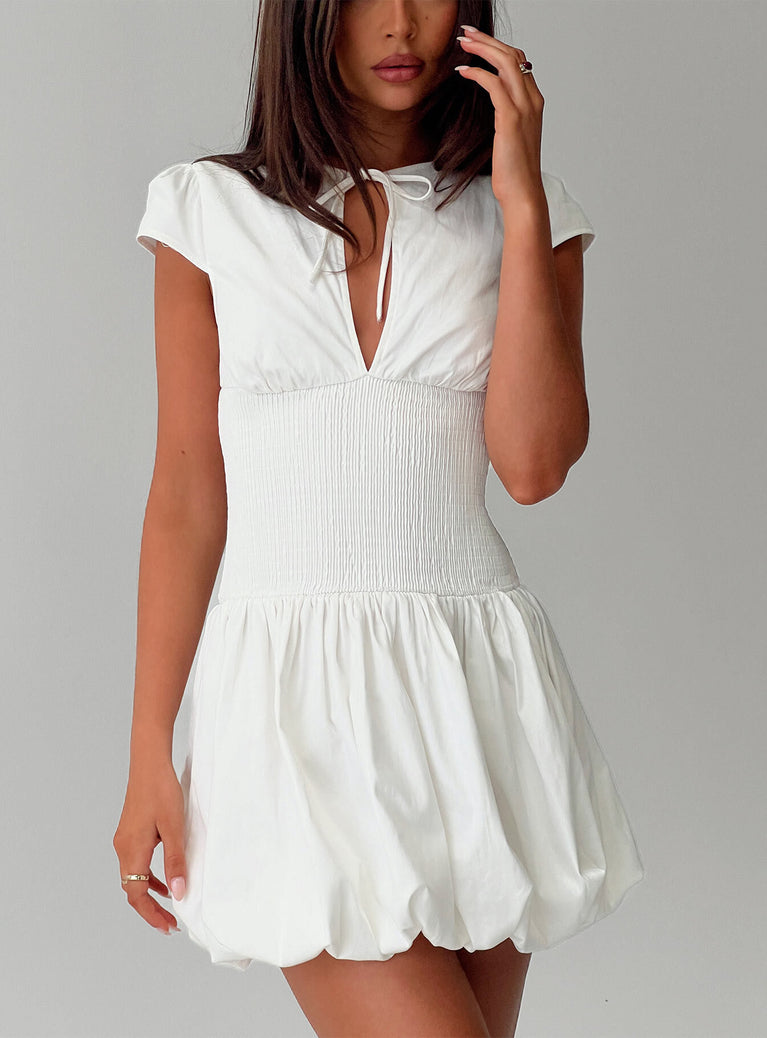 Ladybug Mini Dress White