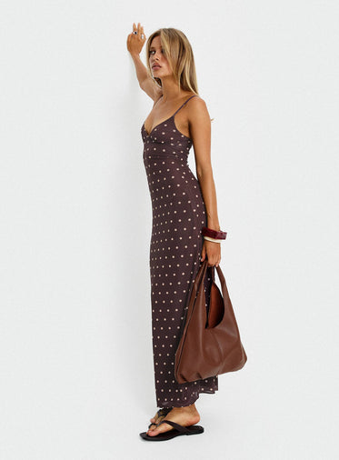 navy blue dress for baby girl Lottie Claret Winter Floral Regular Maxi Dress