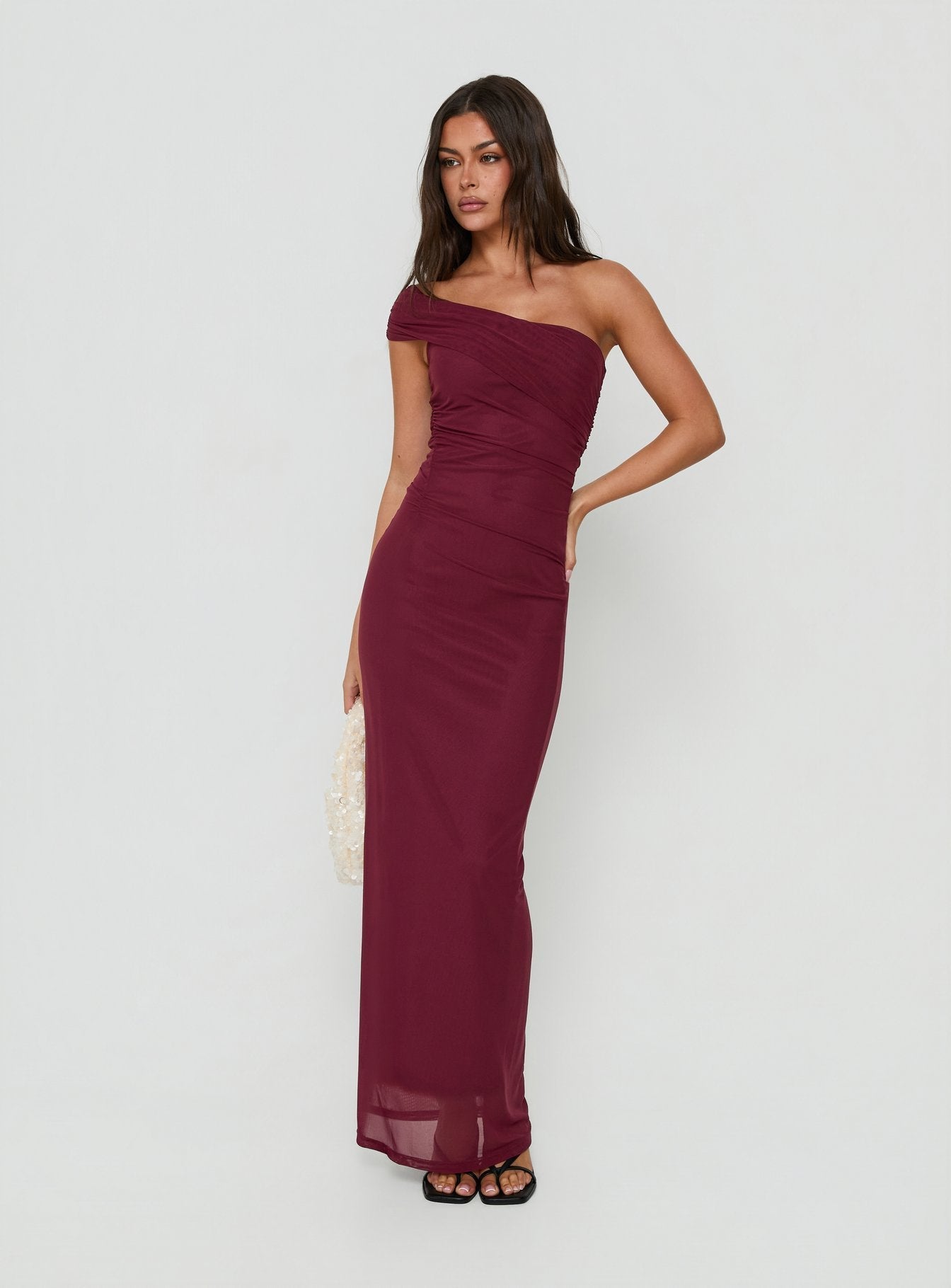 Spritzia One Shoulder Maxi Dress Plum