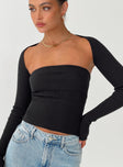 Knit Top Two-piece top, slim fitting, knit material, strapless tube top, matching long sleeve bolero