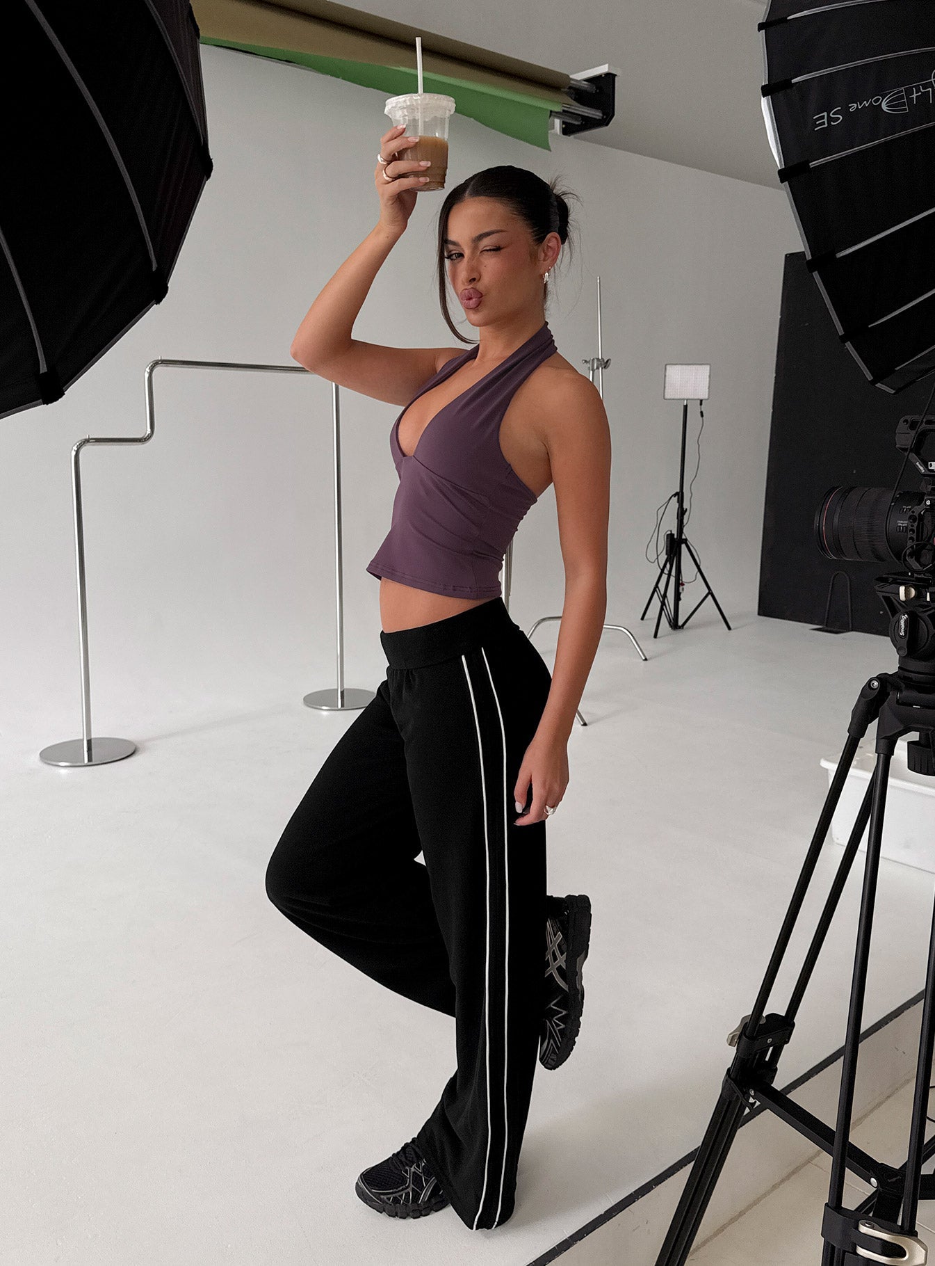 Ascenda Straight Leg Track Trouser Black