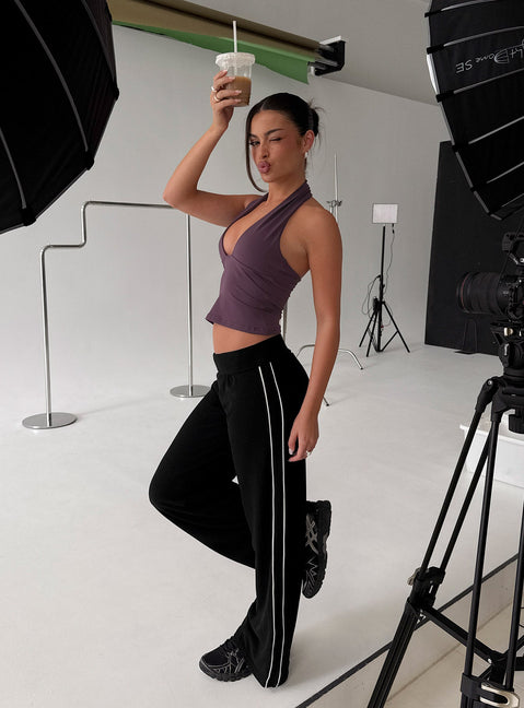 Ascenda Straight Leg Track Trouser Black