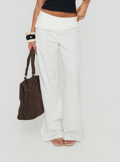 Brea Frill Belted Trousers White