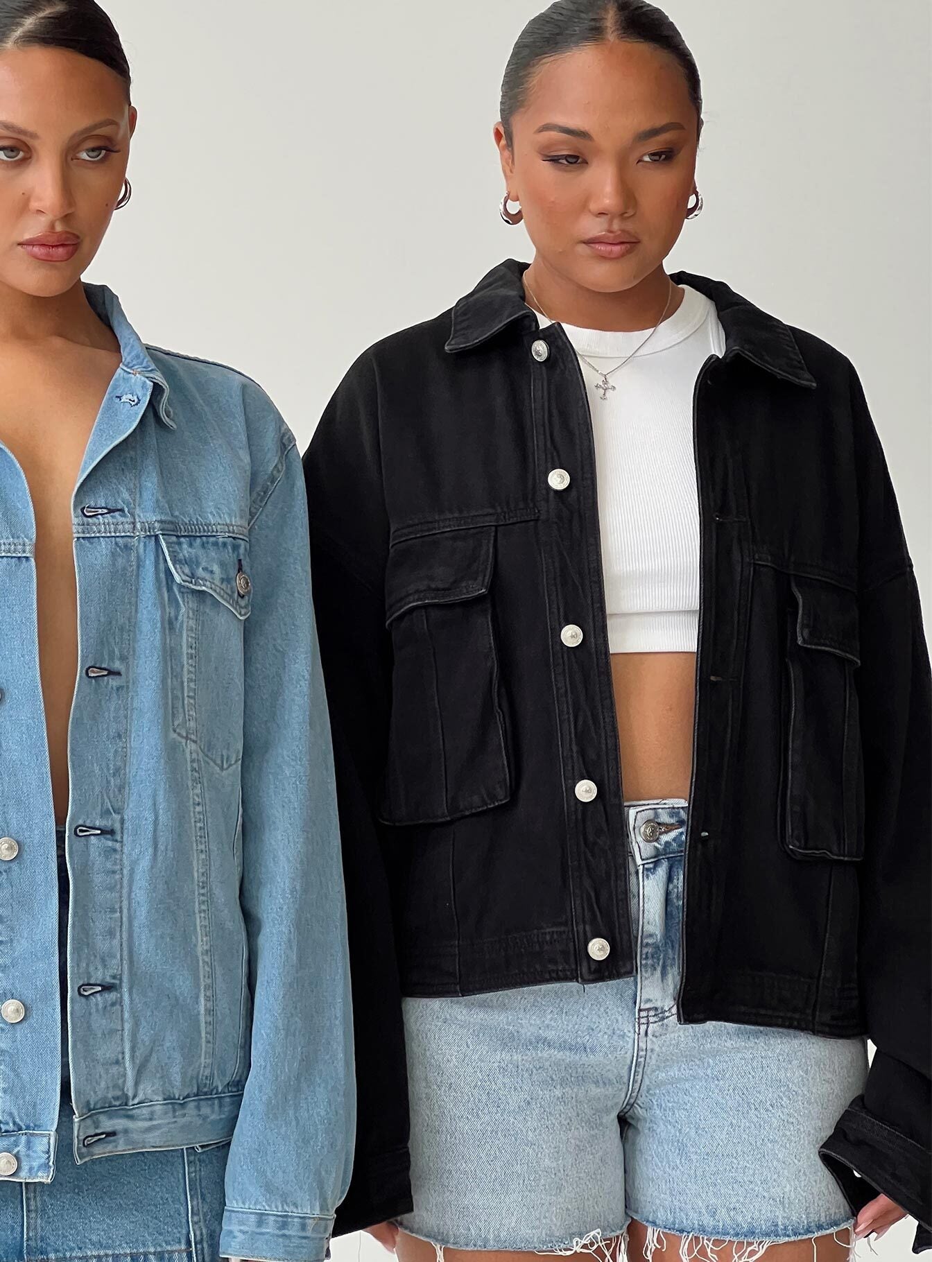 Oversized dark hot sale denim jacket