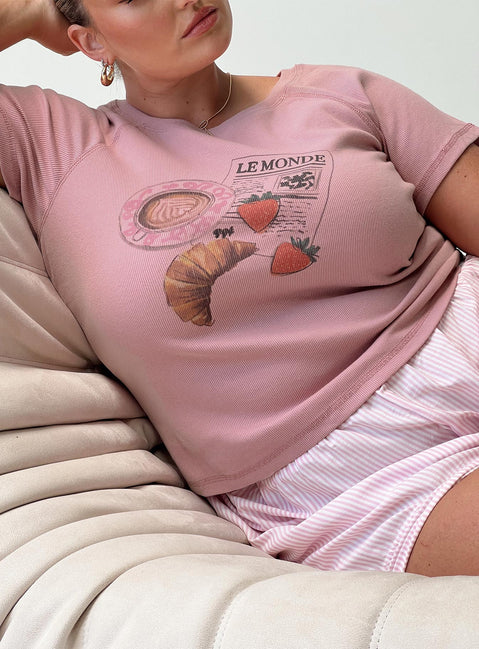 Pink Graphic print tee