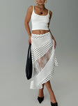 Rennar Maxi Skirt White / Polka Dot