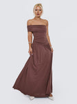 Decadence Strapless Maxi Dress Brown