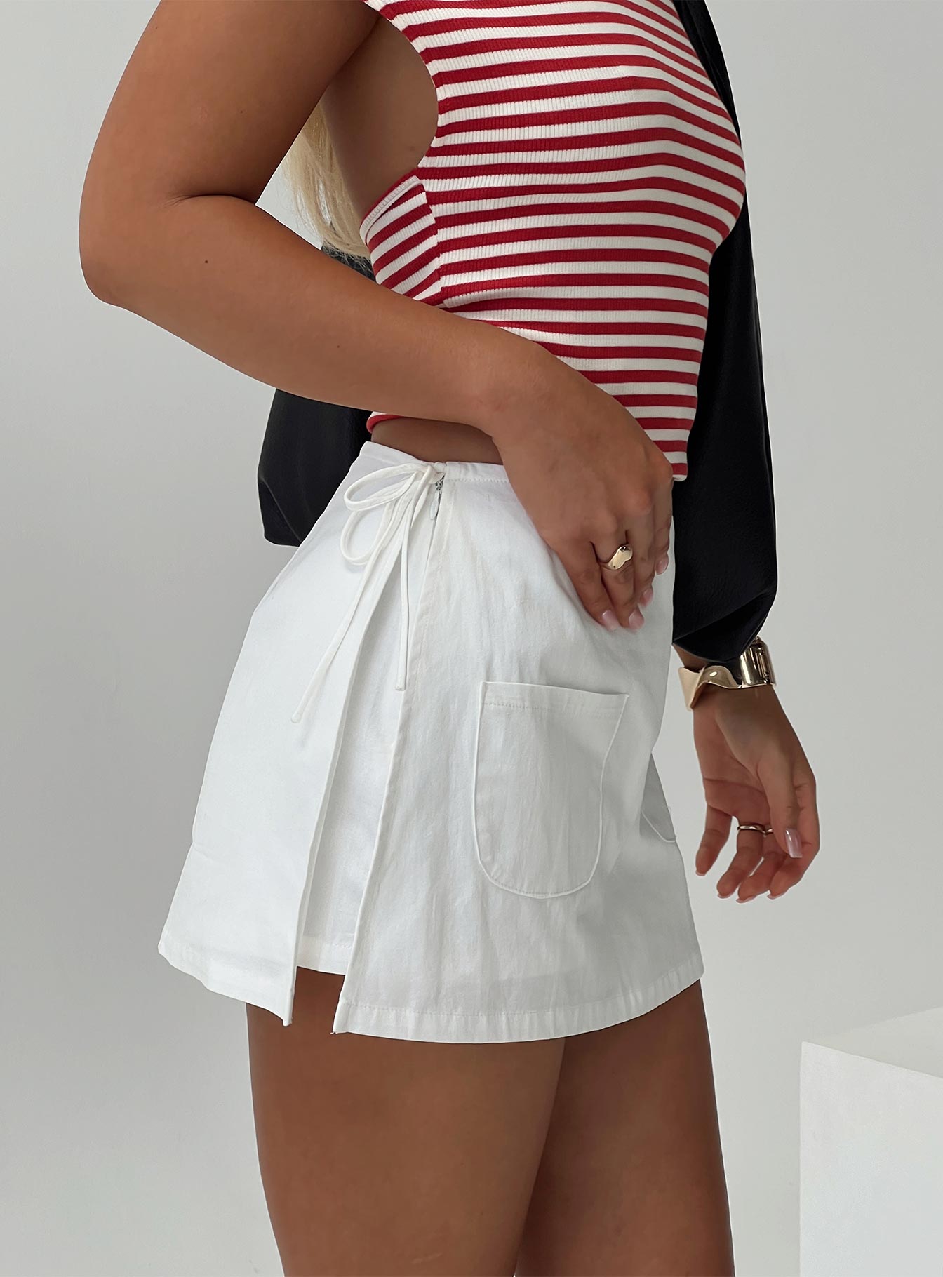 Gigi Wrap Skort White | Princess Polly
