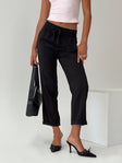 front view of model wearing Princess Polly Tillas Cargo Pants Black 