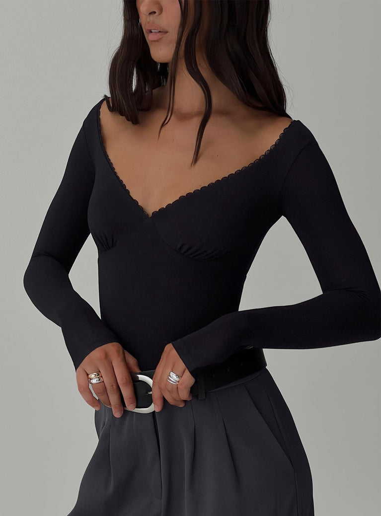 Princes Polly Full Sleeves  Loveydove Bodysuit Black