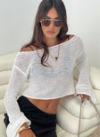 Off shoulder sweater Loose knit material, flared sleeves Non-stretch material, unlined, sheer