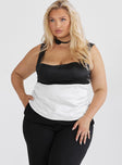 product Princess Polly Sleeveless Square Neck  Chantell Square Neck Top Black / Cream Curve