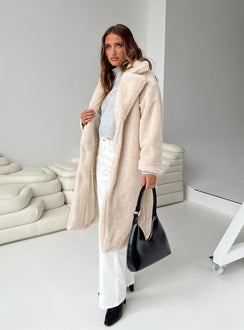Leah Teddy Coat Beige