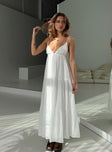 Maxi dress Adjustable shoulder straps, tie fastening at back Non-stretch, fully lined 