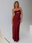 Faviola Strapless Maxi Dress Burgundy