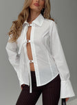 The Temptation Long Sleeve Top White