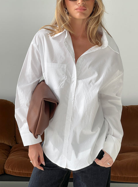 Kodhi Oversized Long Sleeve Top White