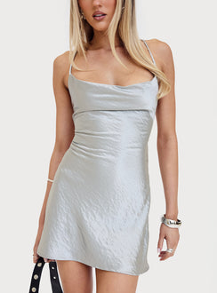 Celena Mini Dress Metallic Silver