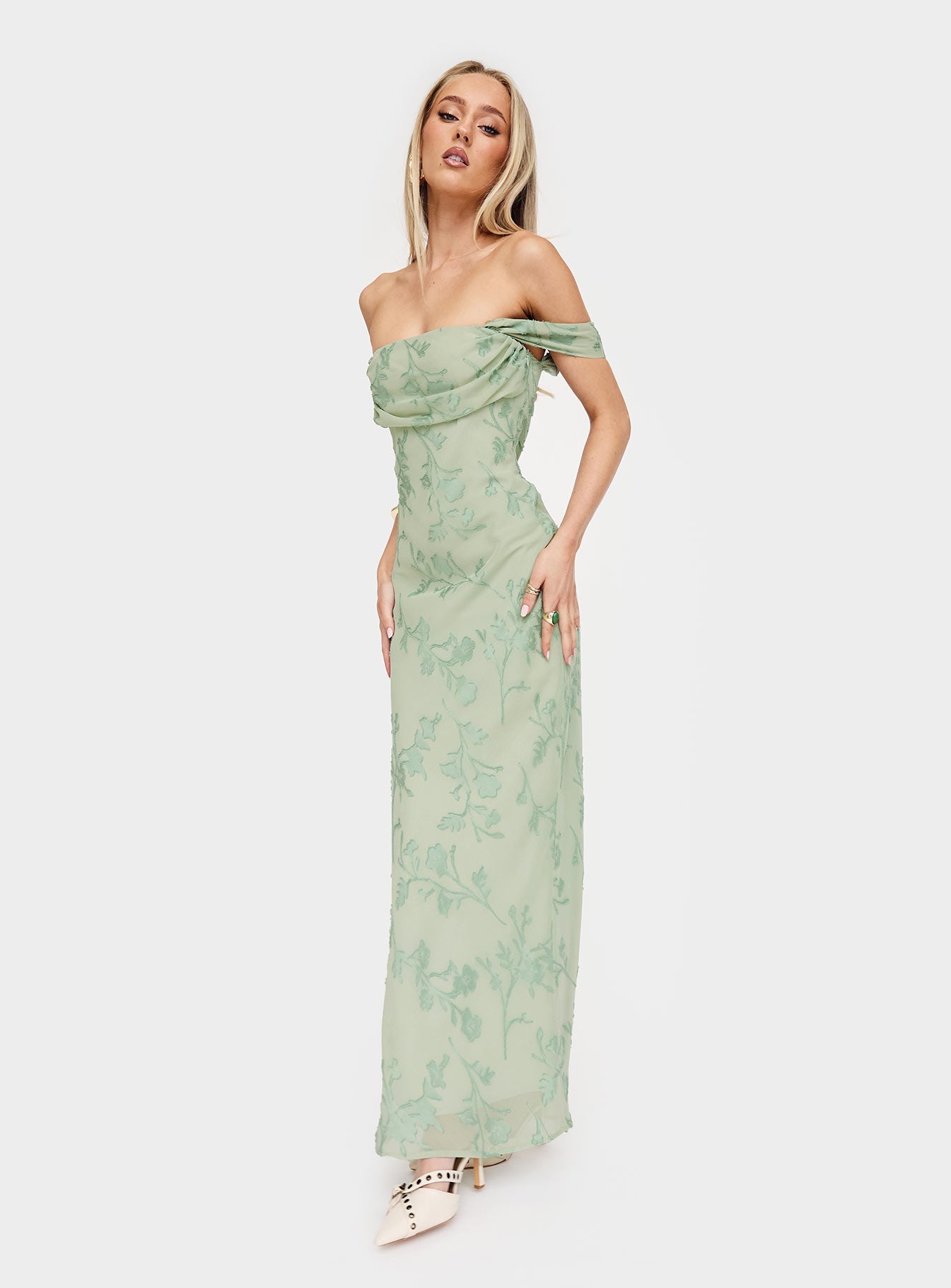 green floral maxi dress uk Gini London Watercolour Floral Maxi dress, Women's, Size: 8, Green main image 1