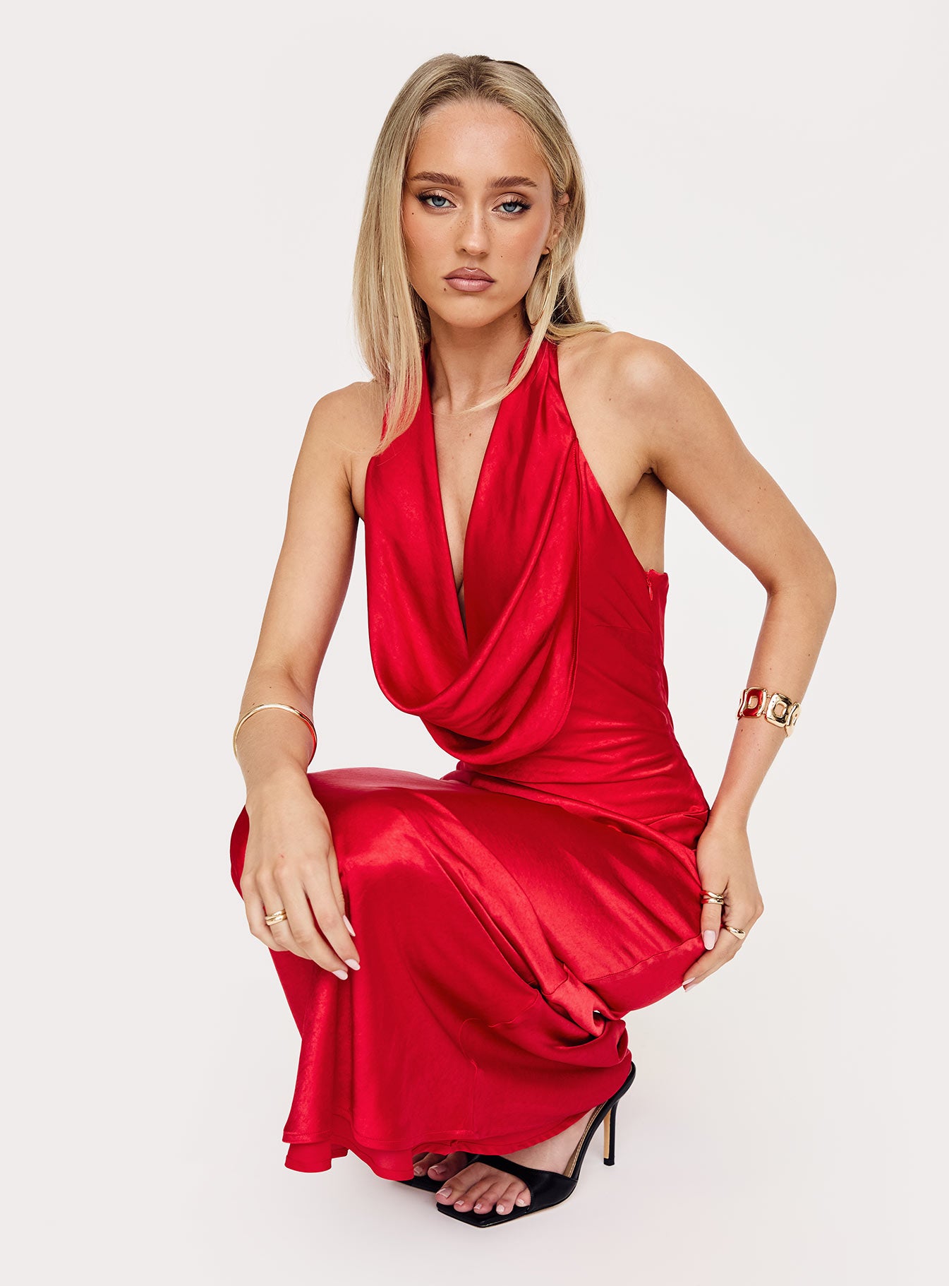 Big Deal Halter Maxi Dress Red