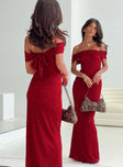 Allured Strapless Maxi Dress Burgundy