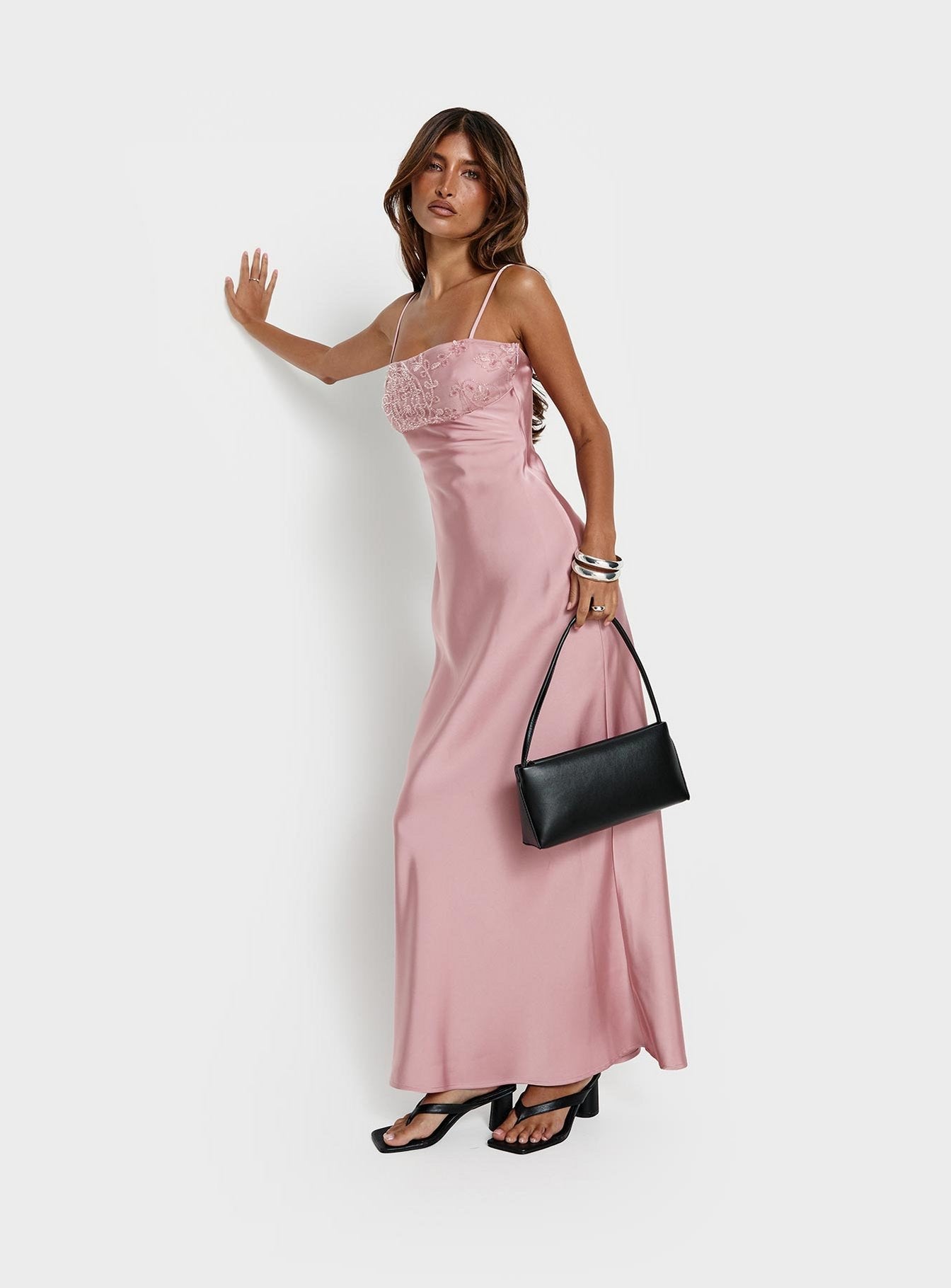 strapless open back dress Flowing, Sequin Midi Dress – Lara New York main image 1