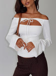 Nevah Long Sleeve Top White