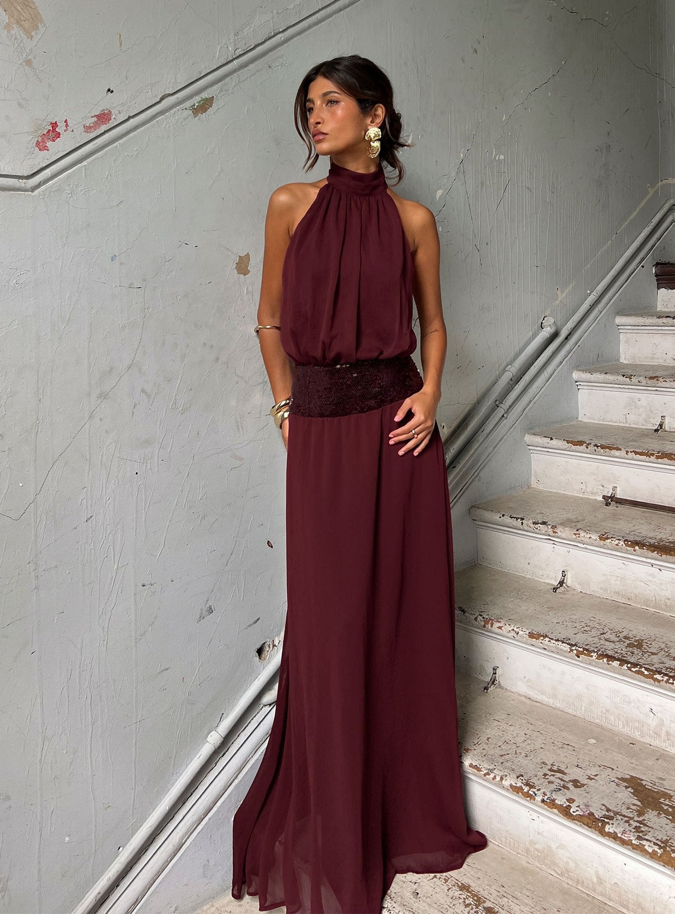 drop waist maxi dress uk Chocolate Curved Drop Waist Maxi Dress Rare London