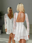 Nautia Lace Long Sleeve Romper White