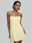 South Of France Mini Dress Yellow Petite