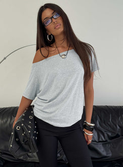 Icon Baby Off Shoulder Top Grey