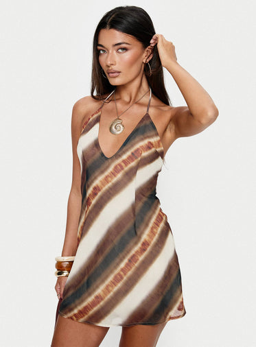 slim fit dress slacks Priscilla Halter Keyhole Mini Dress | Tie-Up Halter Mini Dress main image 0