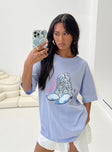 product Princess Polly Half Sleeves Crew Neck  Giddy Up Oversized Tee Blue