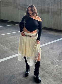 product Enslee Midi Skirt Cream Princess Polly  Midi Skirts 