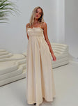 front view of model wearing Princess Polly Love All Around Maxi Dress Cream Square Neck 