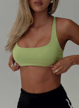 Finish Line Active Cross Back Top Green