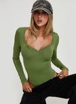 Delgado Long Sleeve Bodysuit Olive