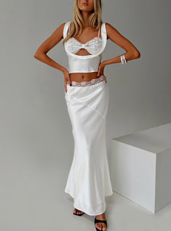 Matching set Silk material look, floral lace detail on bust & waistline, adjustable straps, cowl neckline, invisible zip fastening  Non-stretch material, fully lined  Cold gentle machine wash 