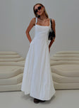 front view of model wearing Princess Polly You Can Maxi Dress White Square Neck 