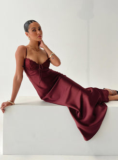 product Princess Polly Crew Neck  Fadyen Bias Cut Maxi Dress Burgundy
