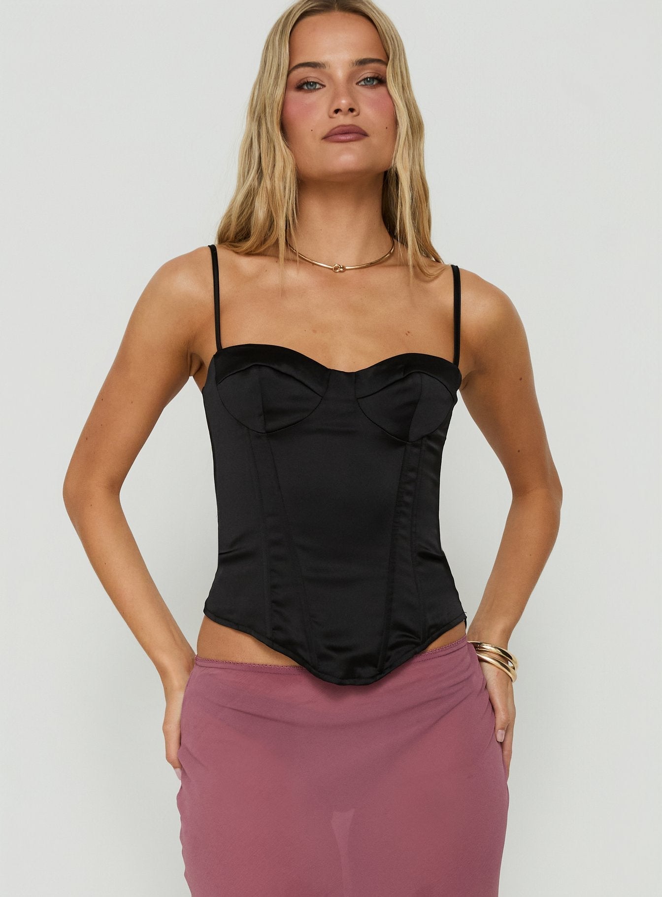 Selesta StructuRed Bustier-Top Schwarz