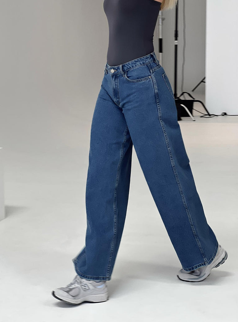 Women's Low Waist Flared Jeans in Color Blocking for a Tall Woman