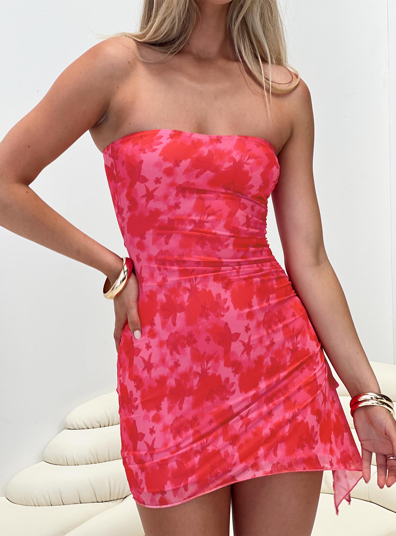 product Princess Polly Boat Neck  Donelli Mini Dress Pink Floral Tall