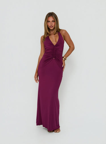 odyssa halter maxi dress purple Elegant Purple Halter Maxi Dress Inspiration