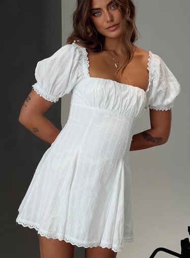 white milkmaid dress White Milkmaid Mini Dress | Milkmaid Mini Dress