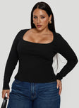 Baseline Long Sleeve Top Black Curve