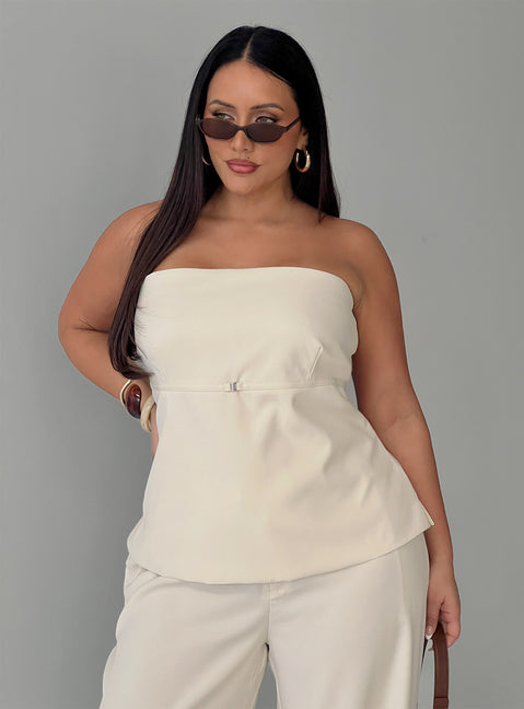 Irresistible Strapless Top Cream Curve