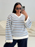 Karolyn Sweater Blue Stripe Curve